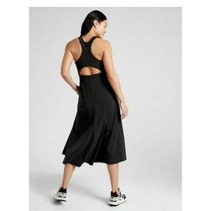 Athleta Black Size Large Winona Open Back Racer Midi Dress